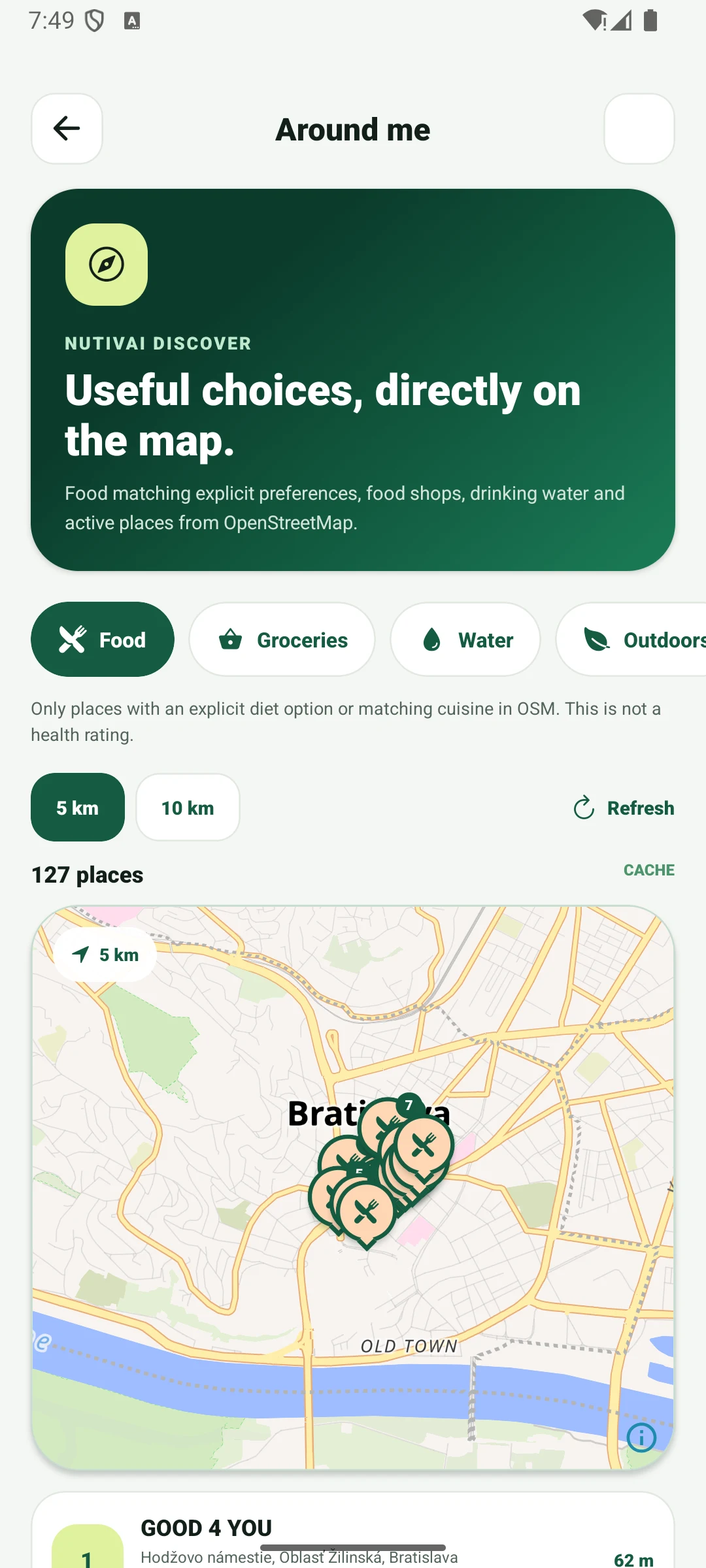 NutivAI nearby food venue discovery