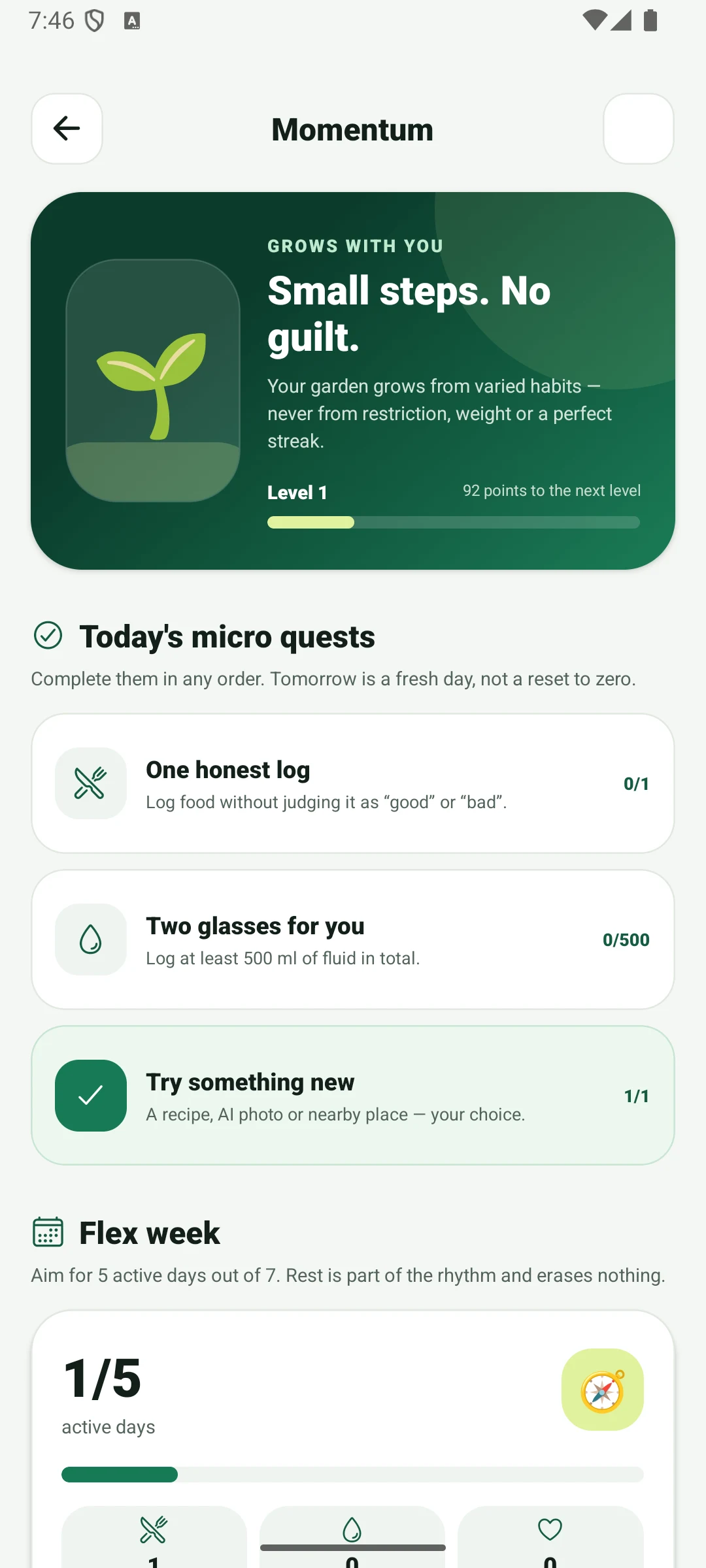 NutivAI Momentum centre with constructive gamification